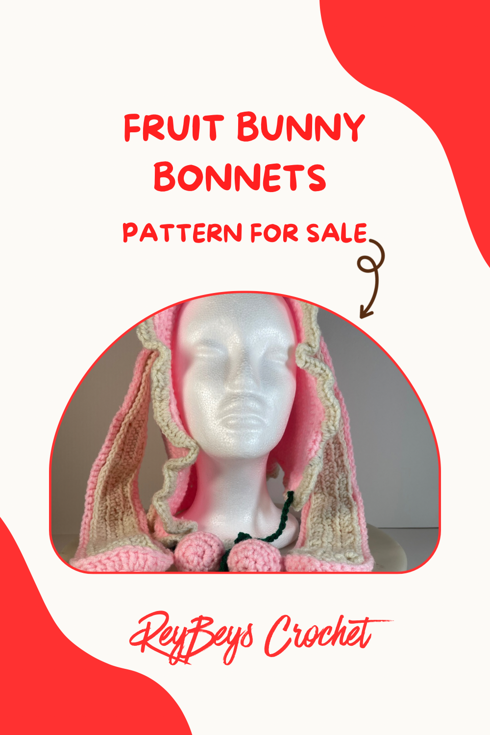 Crochet Fruit Bunny Bonnets Pattern
