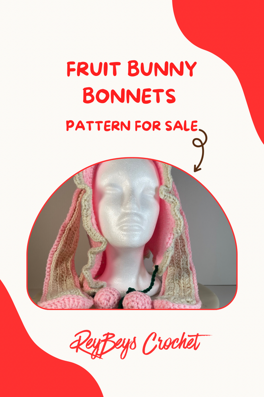 Crochet Fruit Bunny Bonnets Pattern